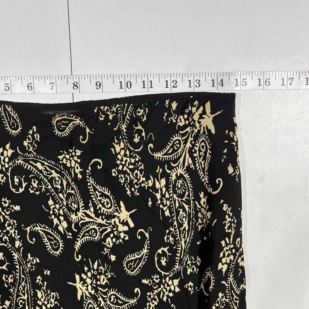 Karen Kane VTG 90s Fairy Grunge Paisley Ruffle Hem Midi Skirt Medium Renfair